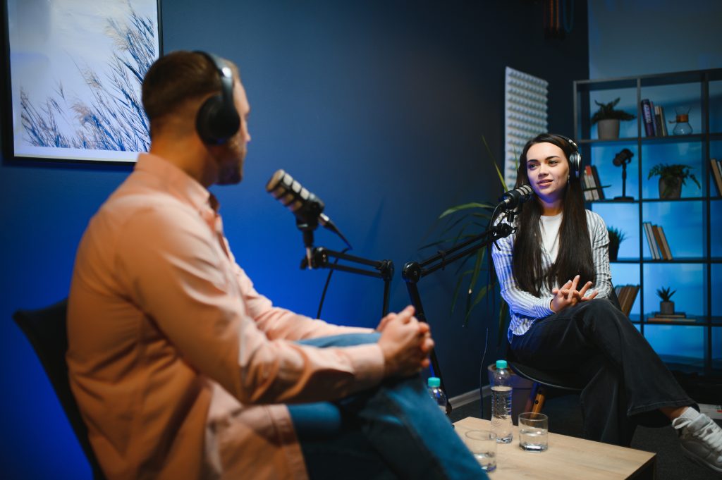 Studio With Microphones And Headphones