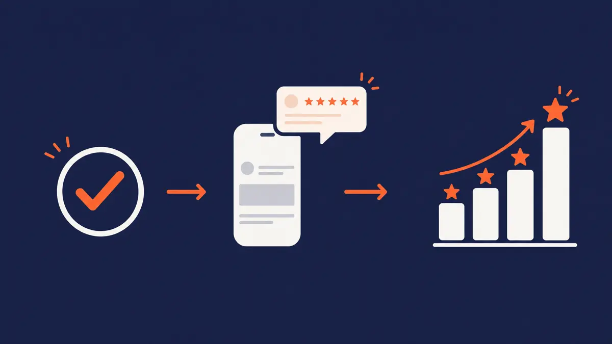 How a review generation system works: ask after each job and watch positive reviews grow over time