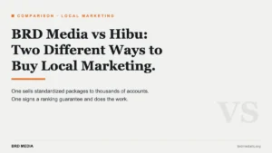 BRD Media vs Hibu comparison for local business marketing