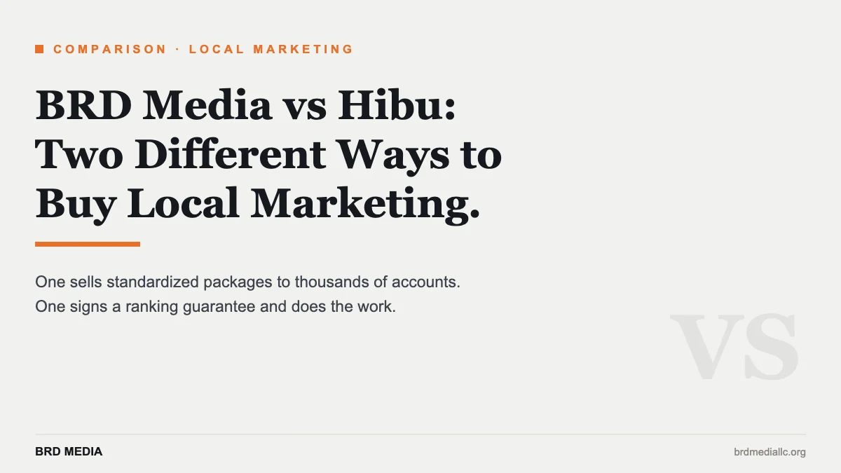 BRD Media vs Hibu comparison for local business marketing
