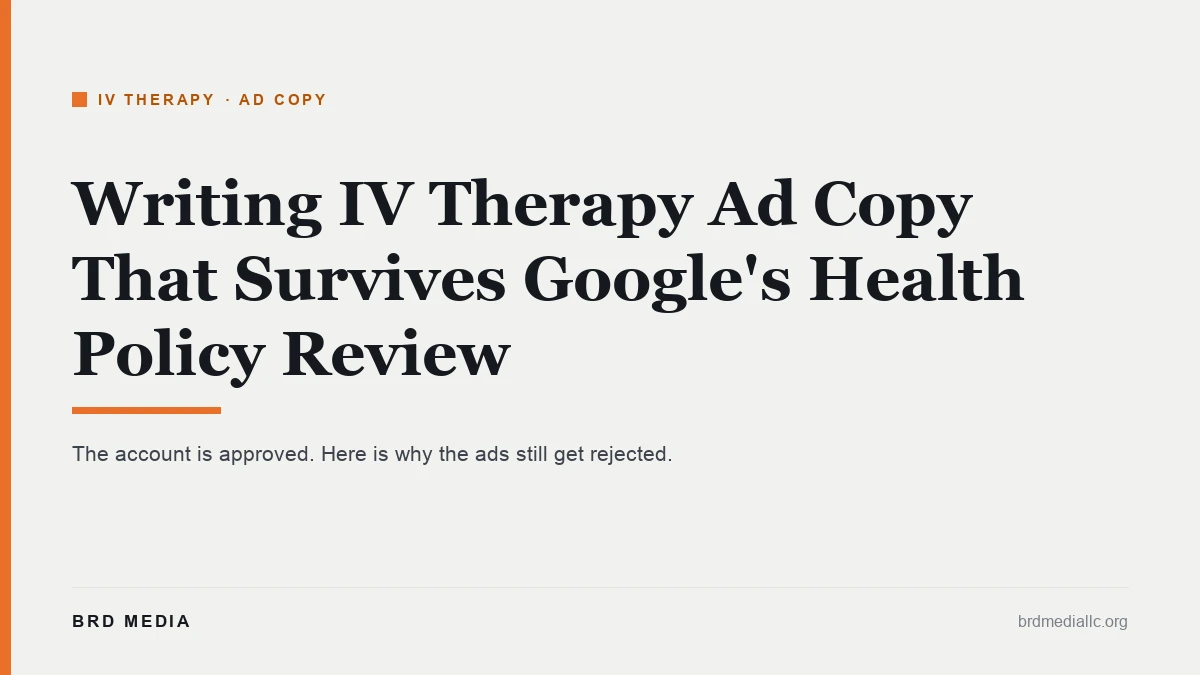 iv therapy ad copy health policy