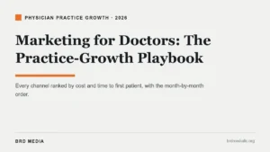 marketing for doctors playbook showing channels ranked by cost and time to first patient