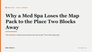 why a med spa loses the map pack