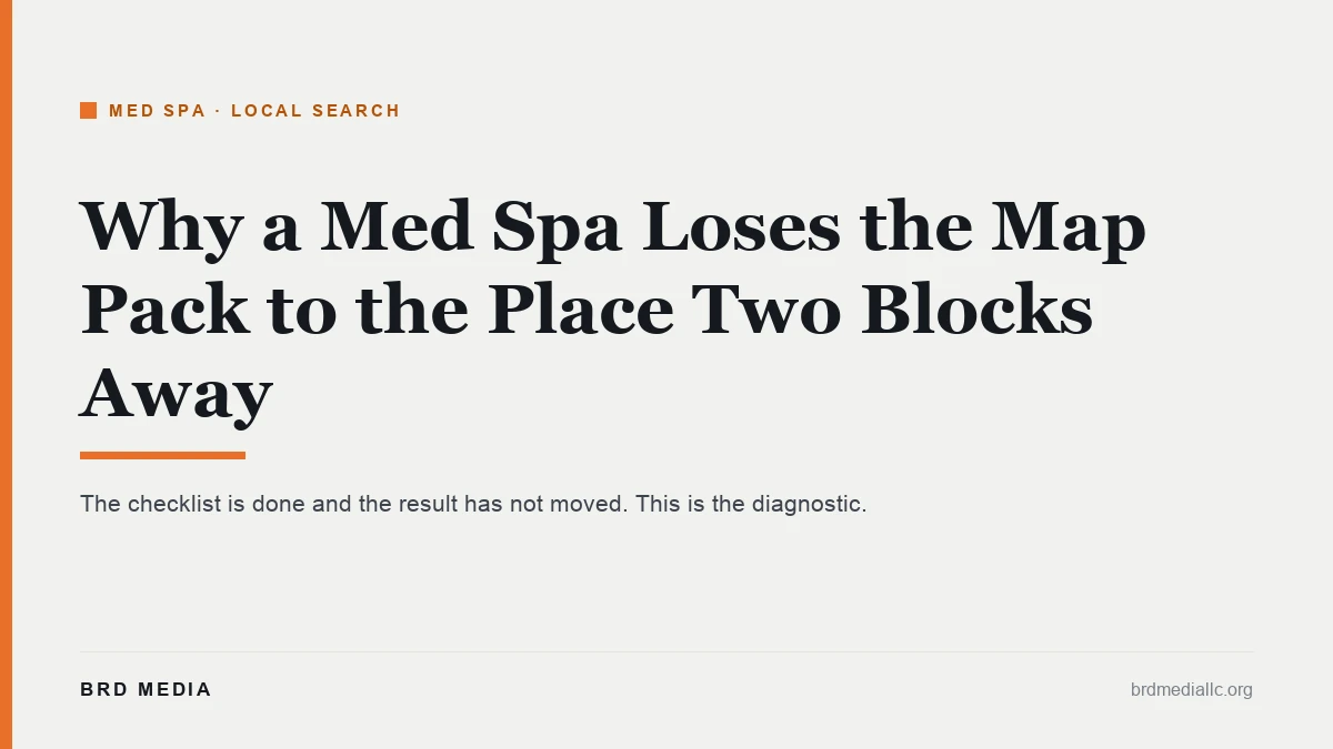 why a med spa loses the map pack