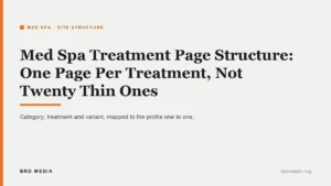 med spa treatment page structure