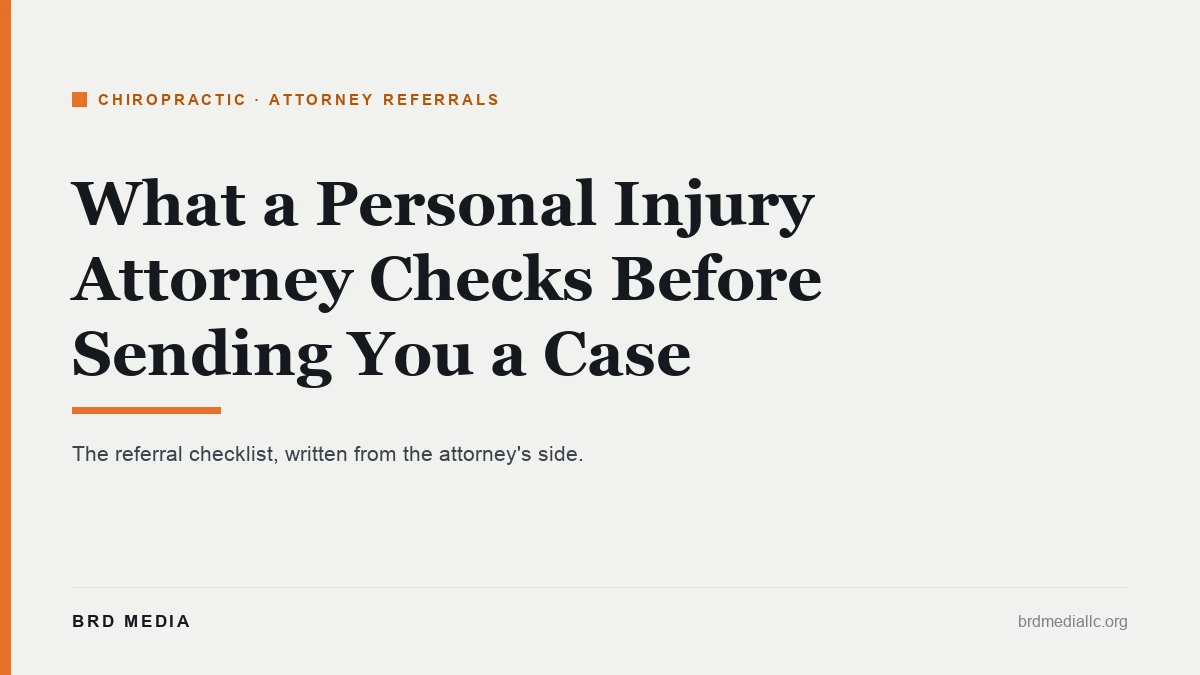 what an injury attorney checks before referring